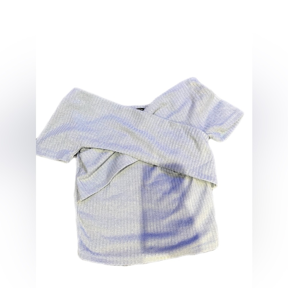 Light blue cross cross top